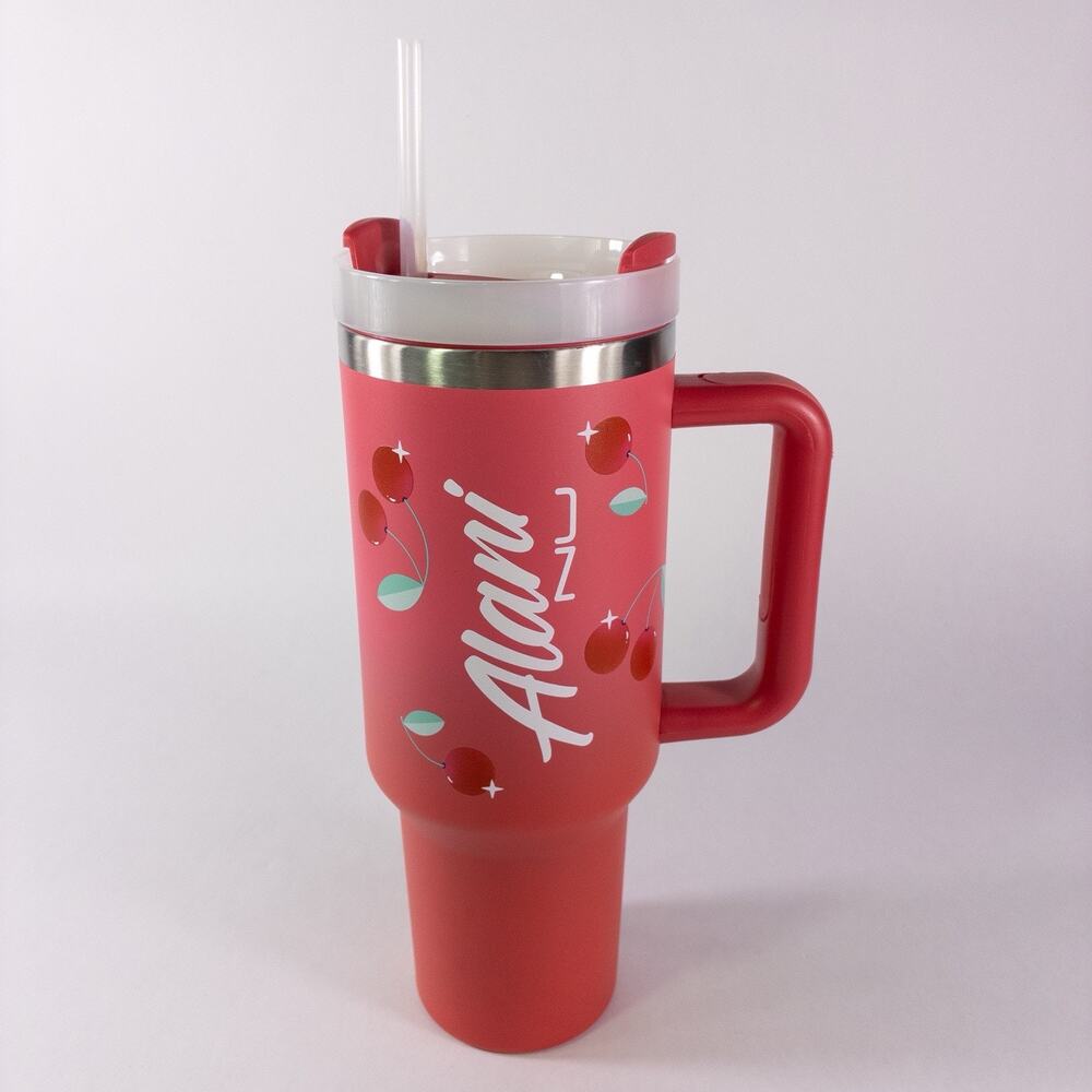 Alani NU Stainless Steel 40 oz Tumbler Cherry Slush w/ Lid & Straw